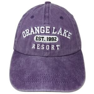 CRAZY Apparel Orange Lake Resort Purple Baseball Cap Hat One Size Slideback